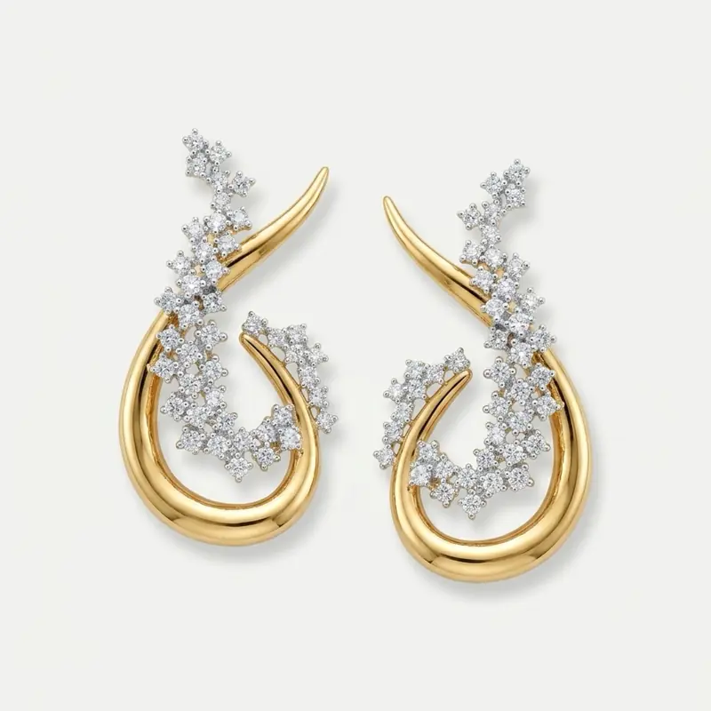 Aegean Pebble Diamond Earrings by Maison Kastel