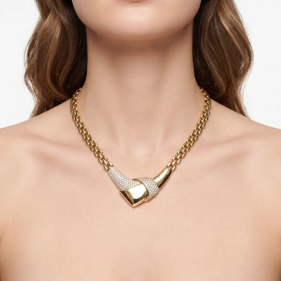Aegean Cross Over Necklace by Maison Kastel