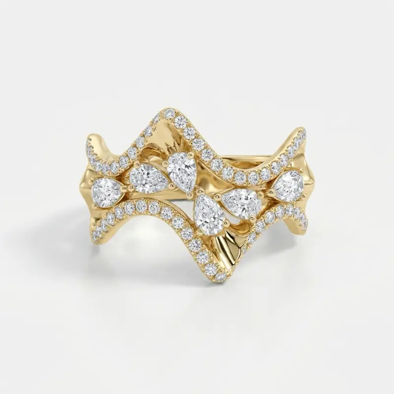 Aegean Wave Band Ring — Yellow Gold by Maison Kastel