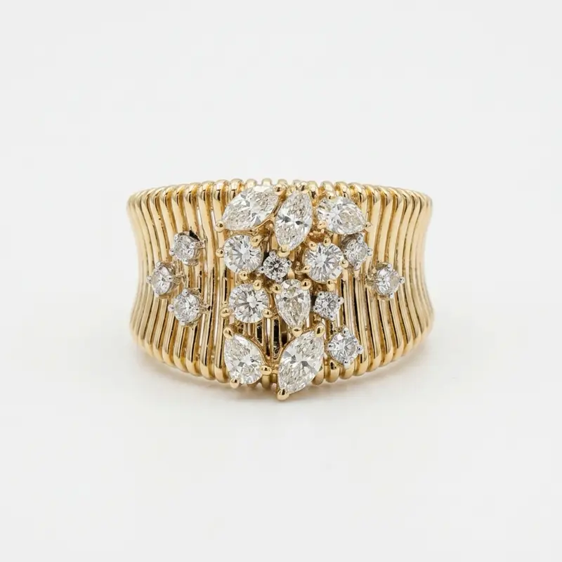 Aegean Textured Diamond Ring by Maison Kastel
