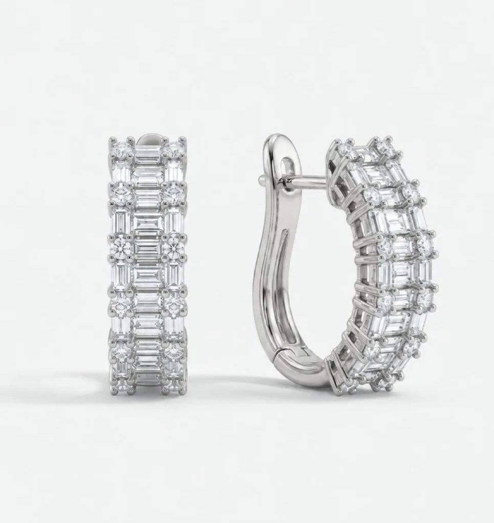 Moria Hoops in White Gold by Maison Kastel