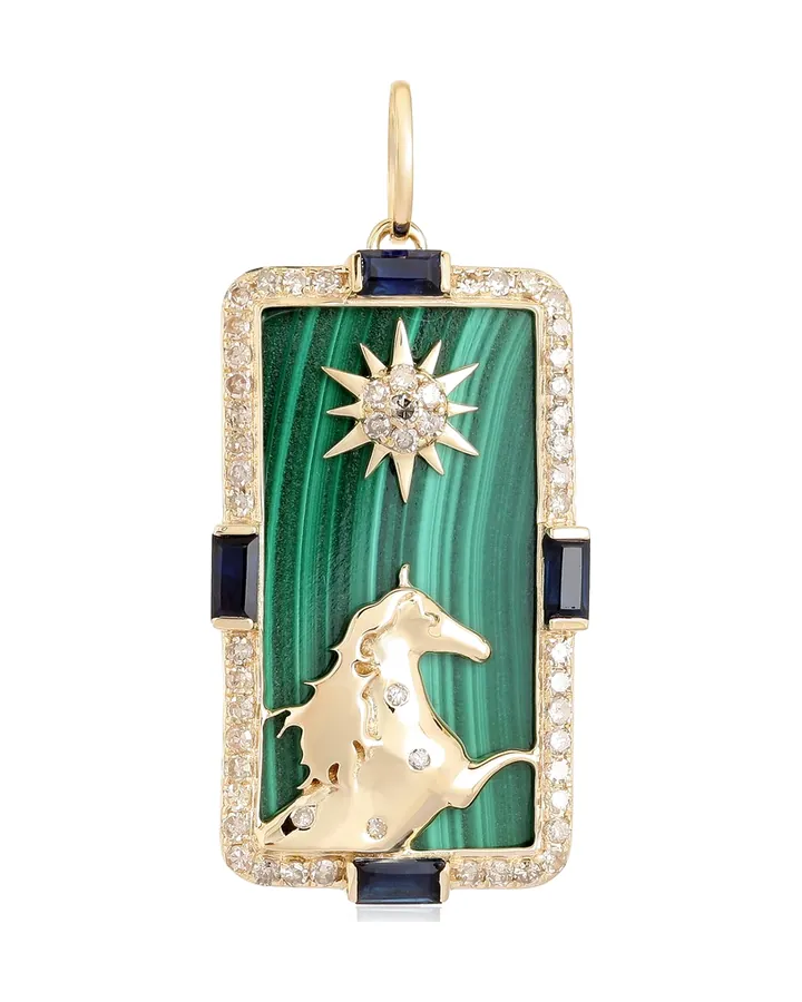The Wild Horse Pendant — Malachite by Maison Kastel